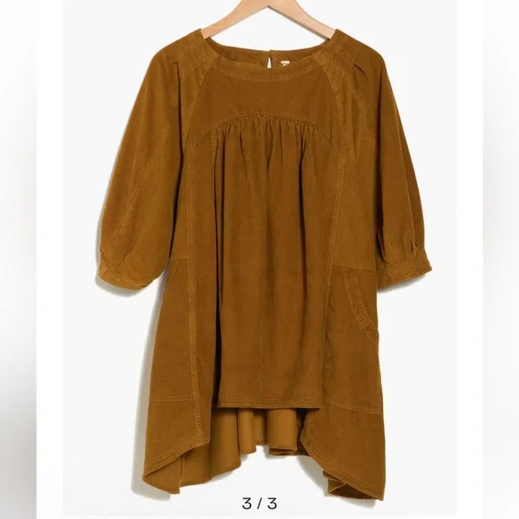 Free People M Corduroy Tunic Top - Picture 7 of 9